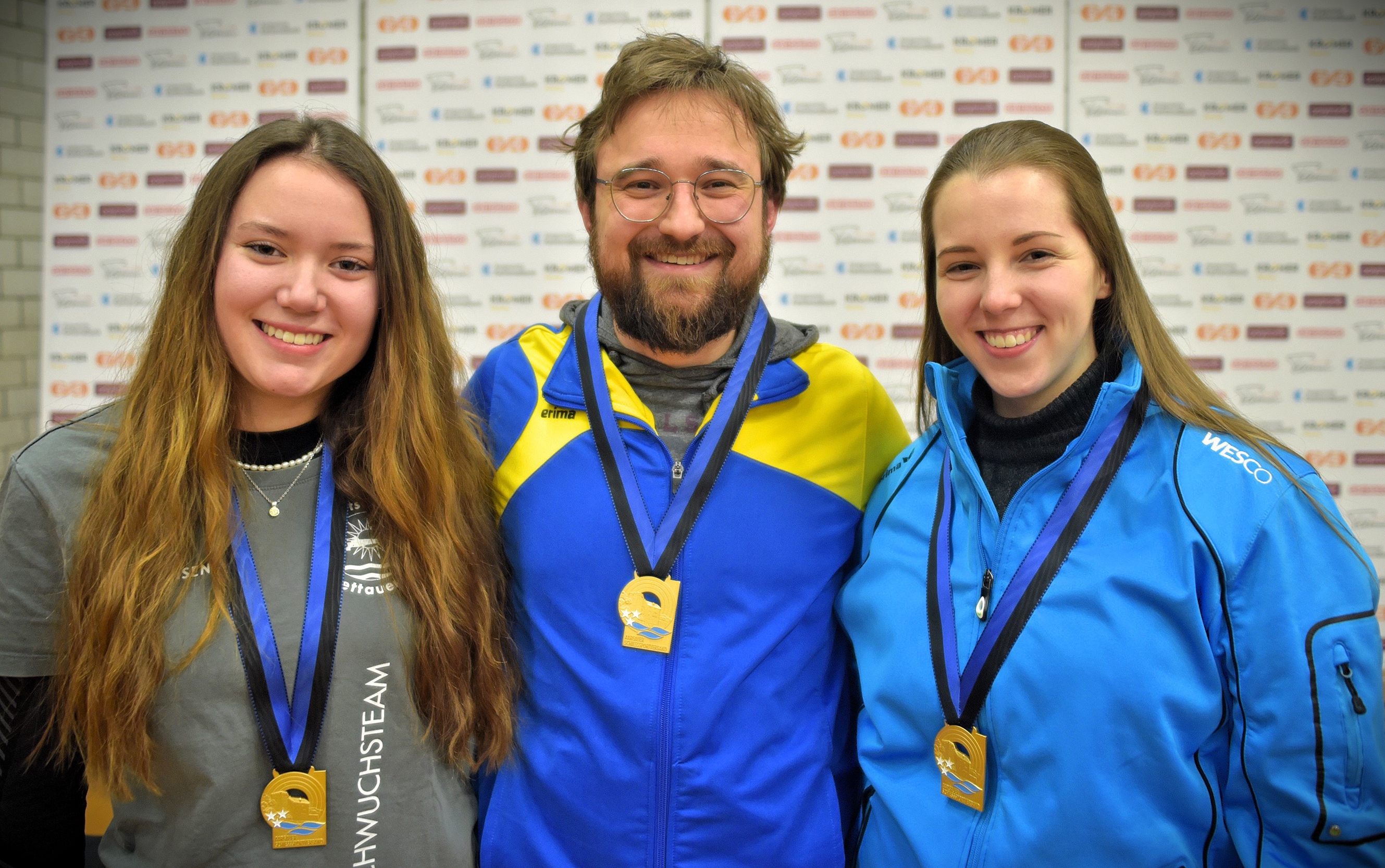 Die überlegenen Sieger in den drei Hauptkategorien Gewehr 10m (v. l.): Fiona Kitanovic (U21), Andrea Rossi (Elite Männer) und Selina Koch (Elite Frauen).