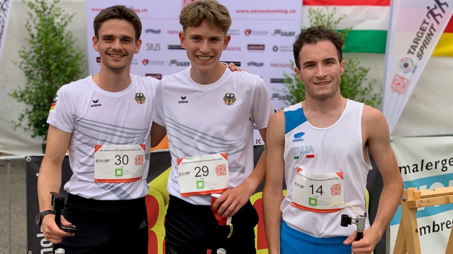Sieger Junioren Lukas Bürki (Mitte), Julius Hoffmann (Li), Marco Amirati