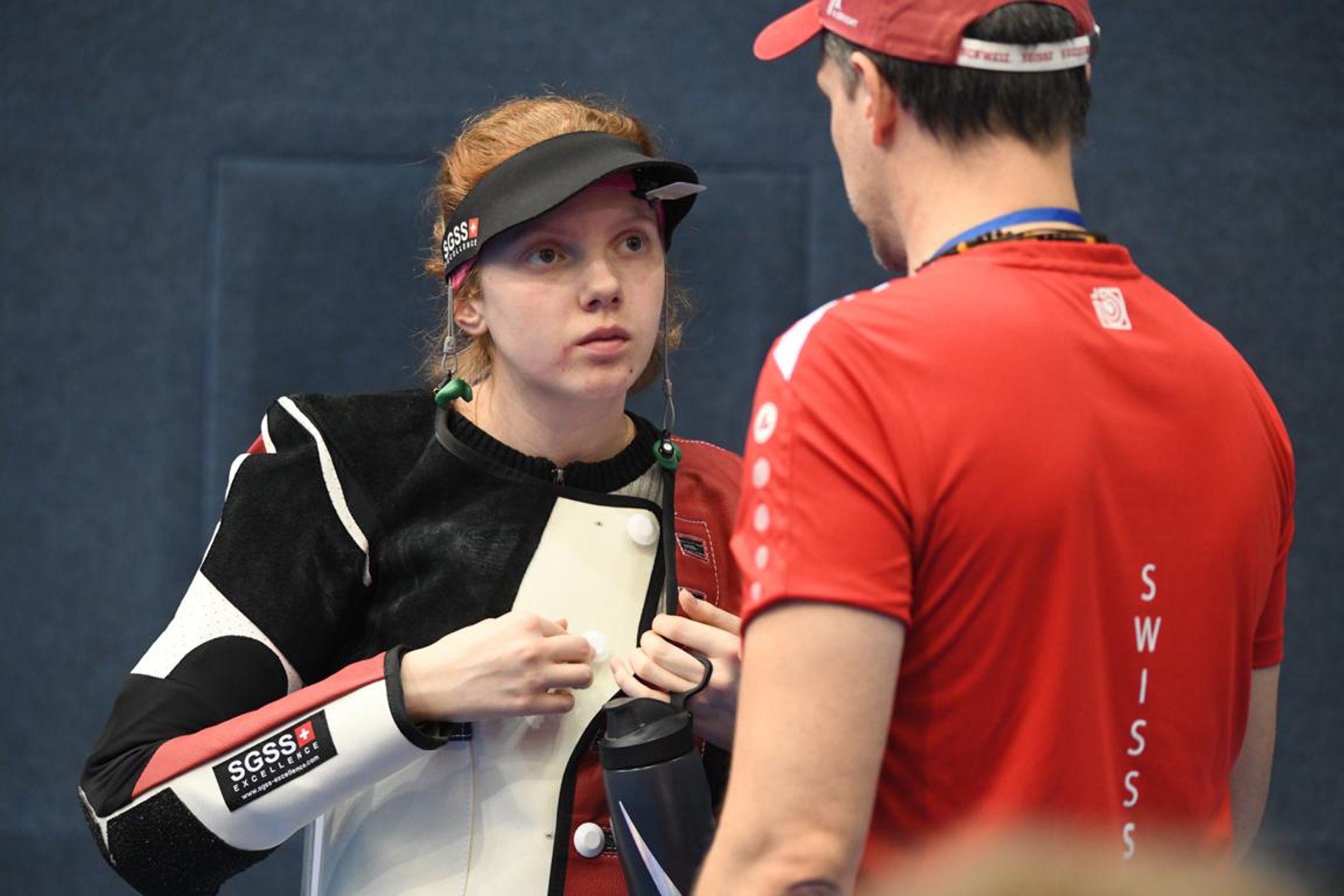 Audrey Gogniat im Austausch mit Trainer Enrico Friedemann. (Foto: Jürgen Heise)